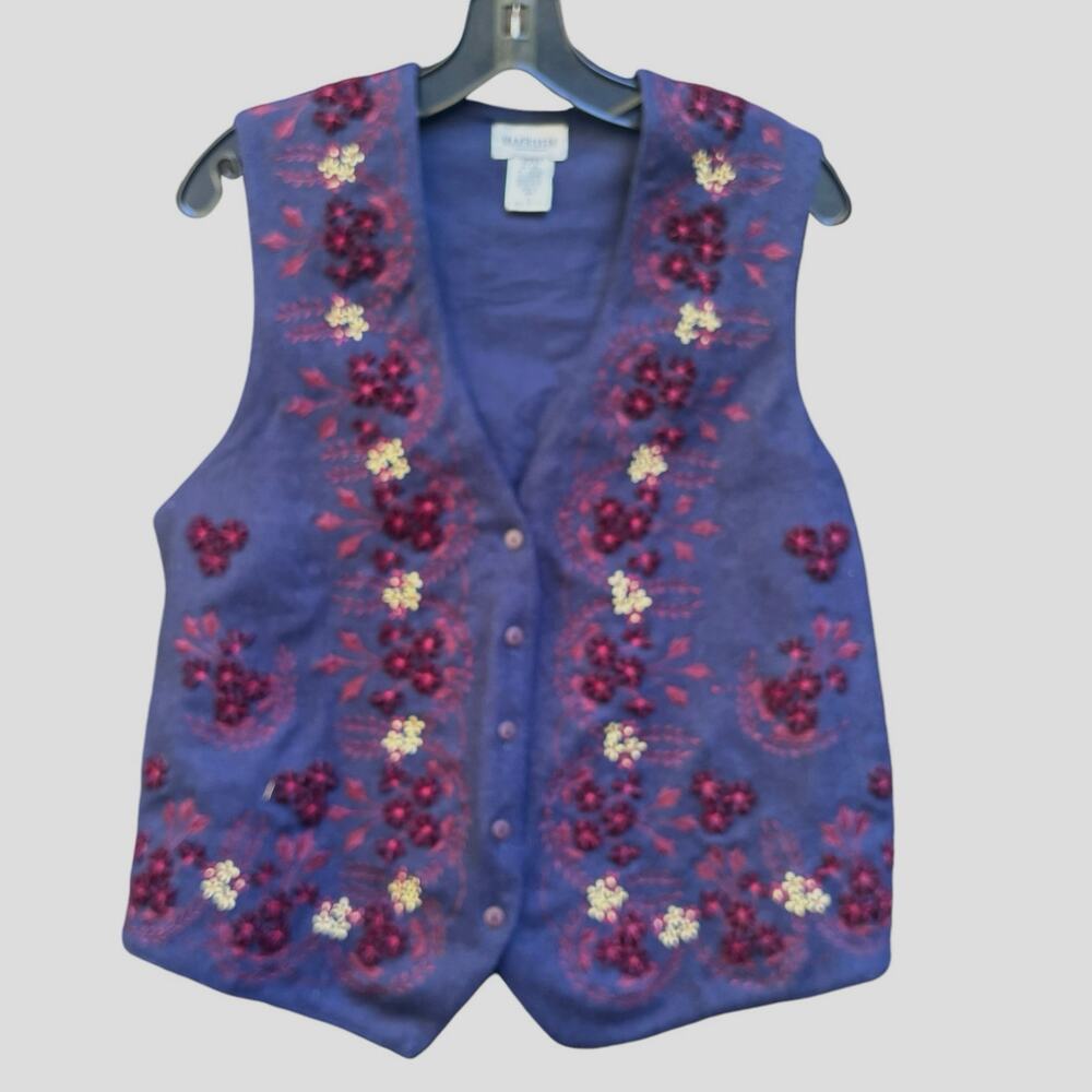 Van Heusen Wool Blend Vest Heavily Embroidered Boho Suze S Tyrolean Cottagecore